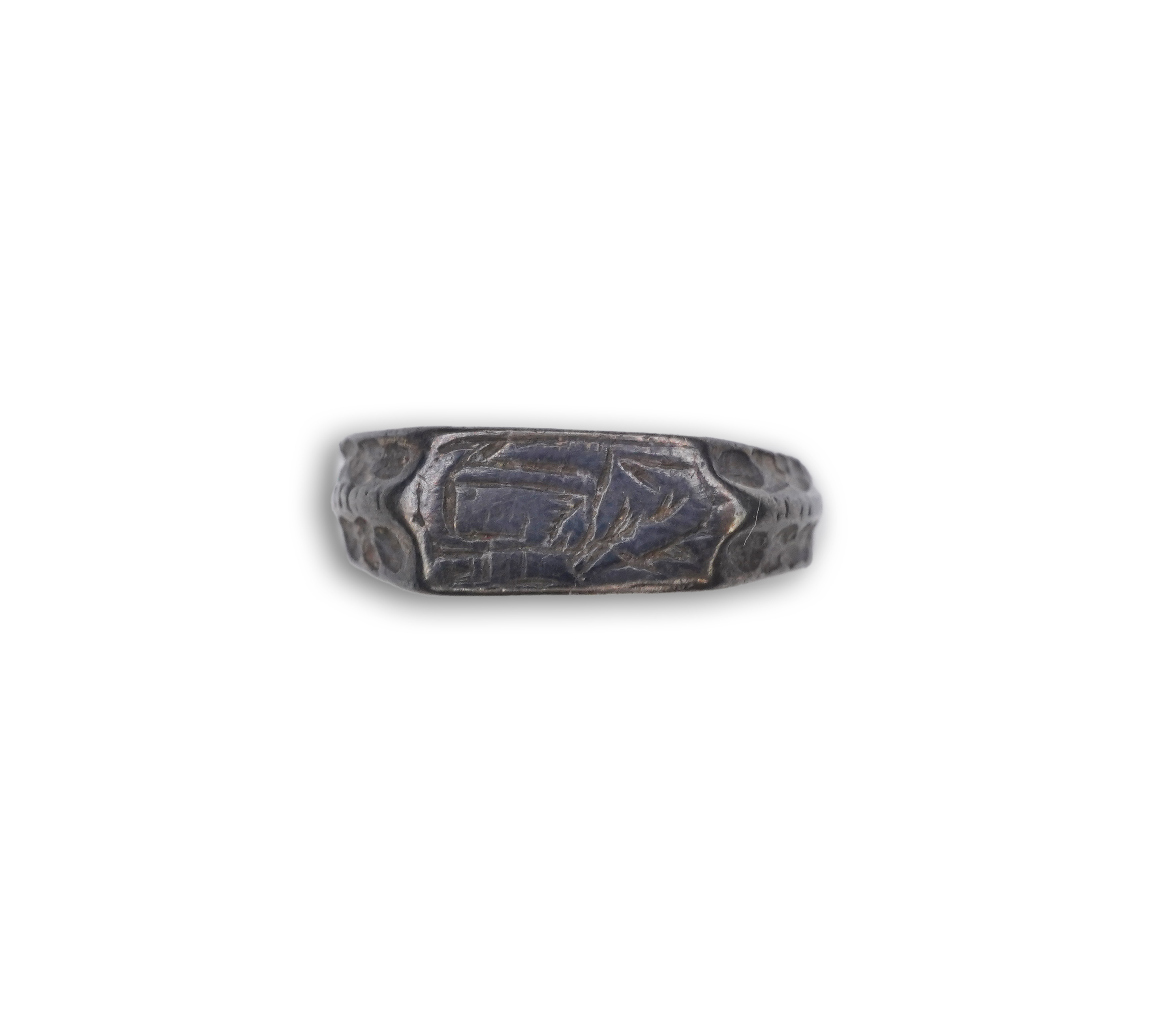 A medieval iconographic ring, England, 14th/15th century